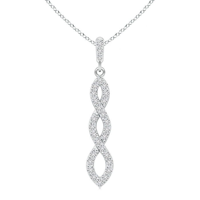 1.9mm HSI2 Diamond Infinity Twist Pendant in White Gold