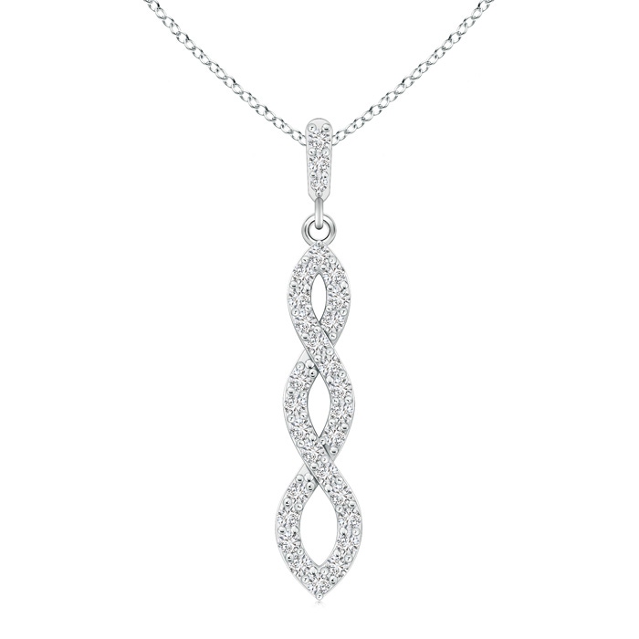 1.9mm HSI2 Diamond Infinity Twist Pendant in White Gold 