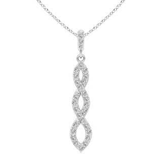 1.9mm IJI1I2 Diamond Infinity Twist Pendant in 9K White Gold