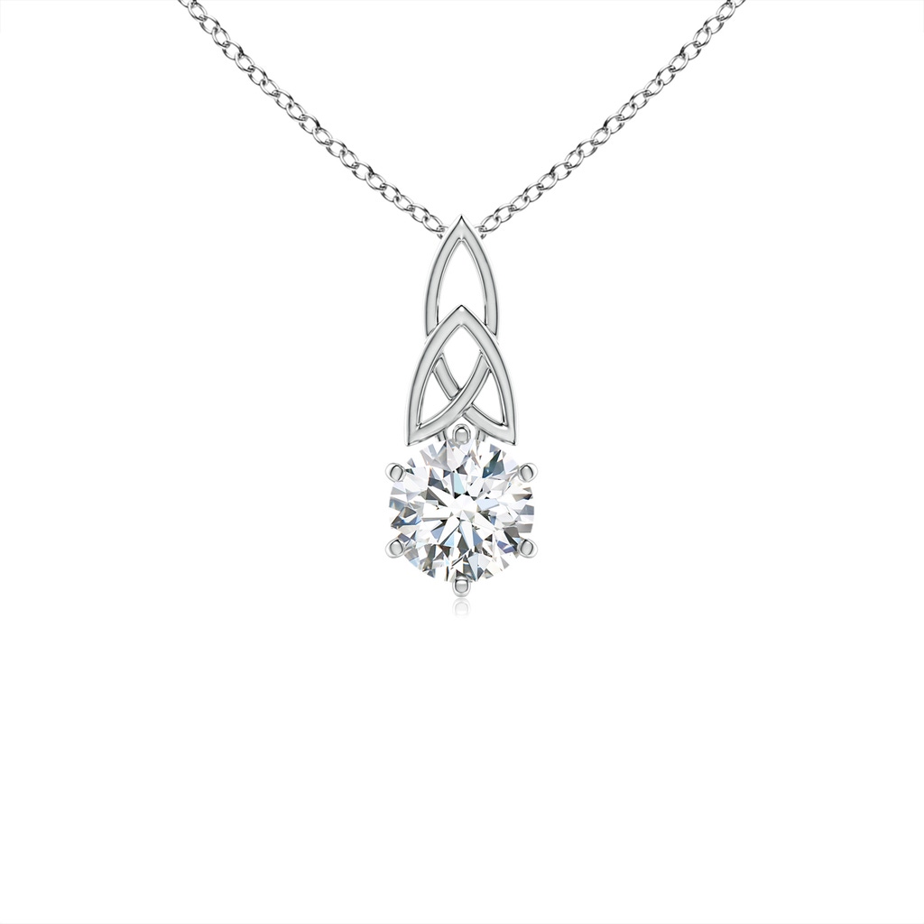 5.1mm GVS2 Solitaire Round Diamond Celtic Knot Pendant in White Gold
