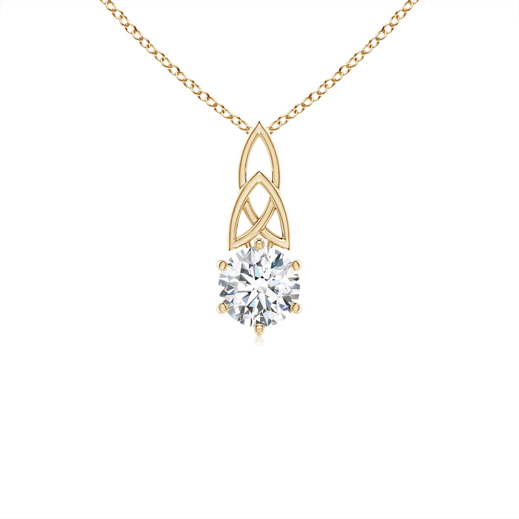 5.1mm GVS2 Solitaire Round Diamond Celtic Knot Pendant in Yellow Gold