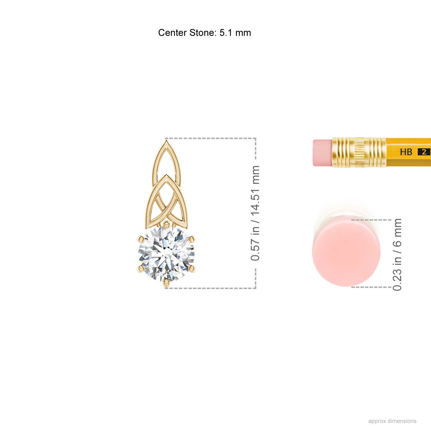 F-G, VS / 0.5 CT / 14 KT Yellow Gold