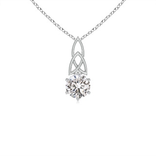 5.1mm IJI1I2 Solitaire Round Diamond Celtic Knot Pendant in 9K White Gold