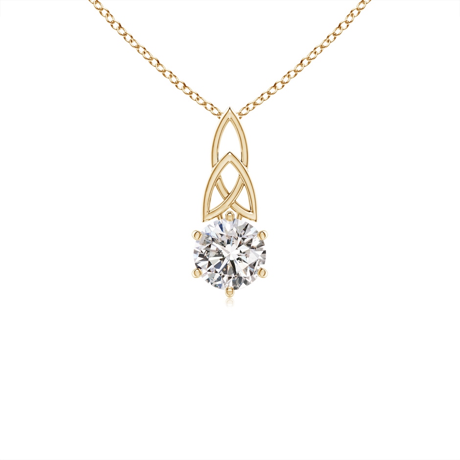 5.1mm IJI1I2 Solitaire Round Diamond Celtic Knot Pendant in Yellow Gold 
