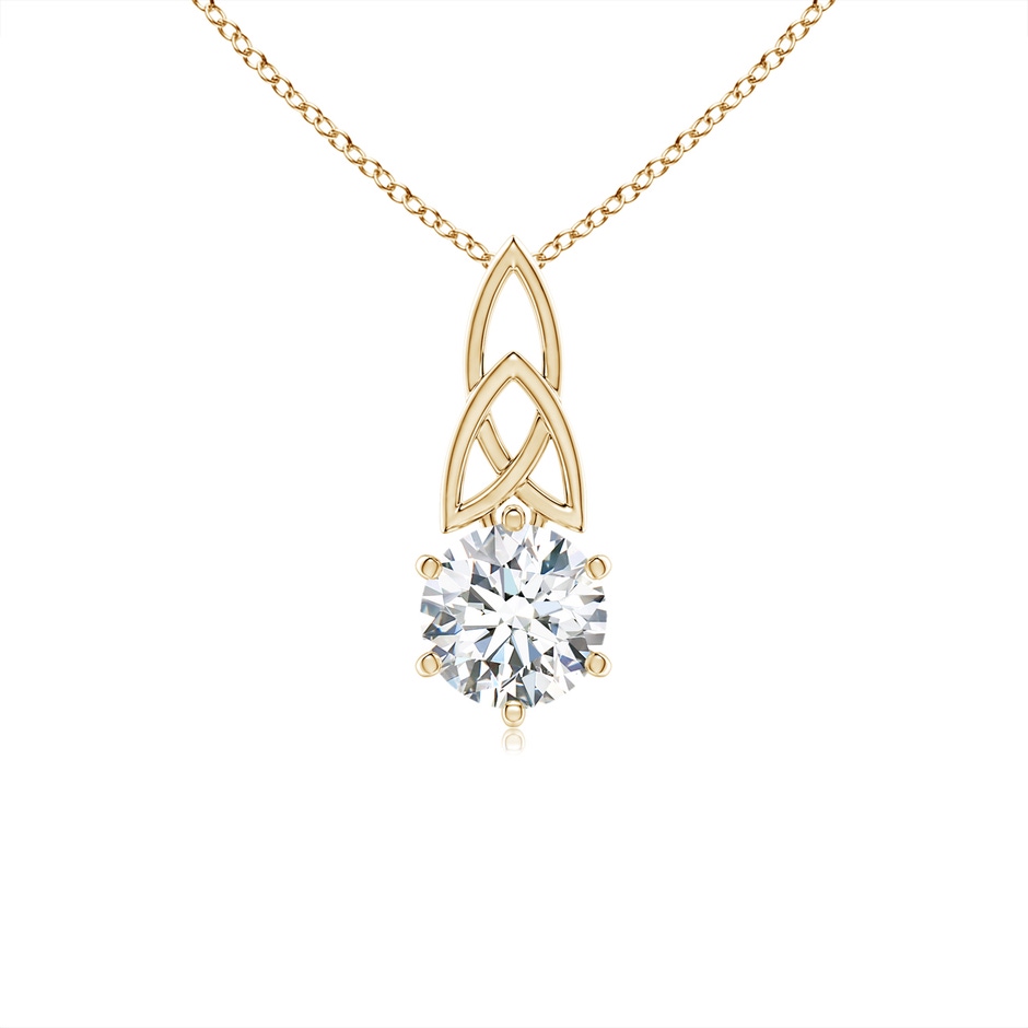 5.9mm GVS2 Solitaire Round Diamond Celtic Knot Pendant in Yellow Gold 