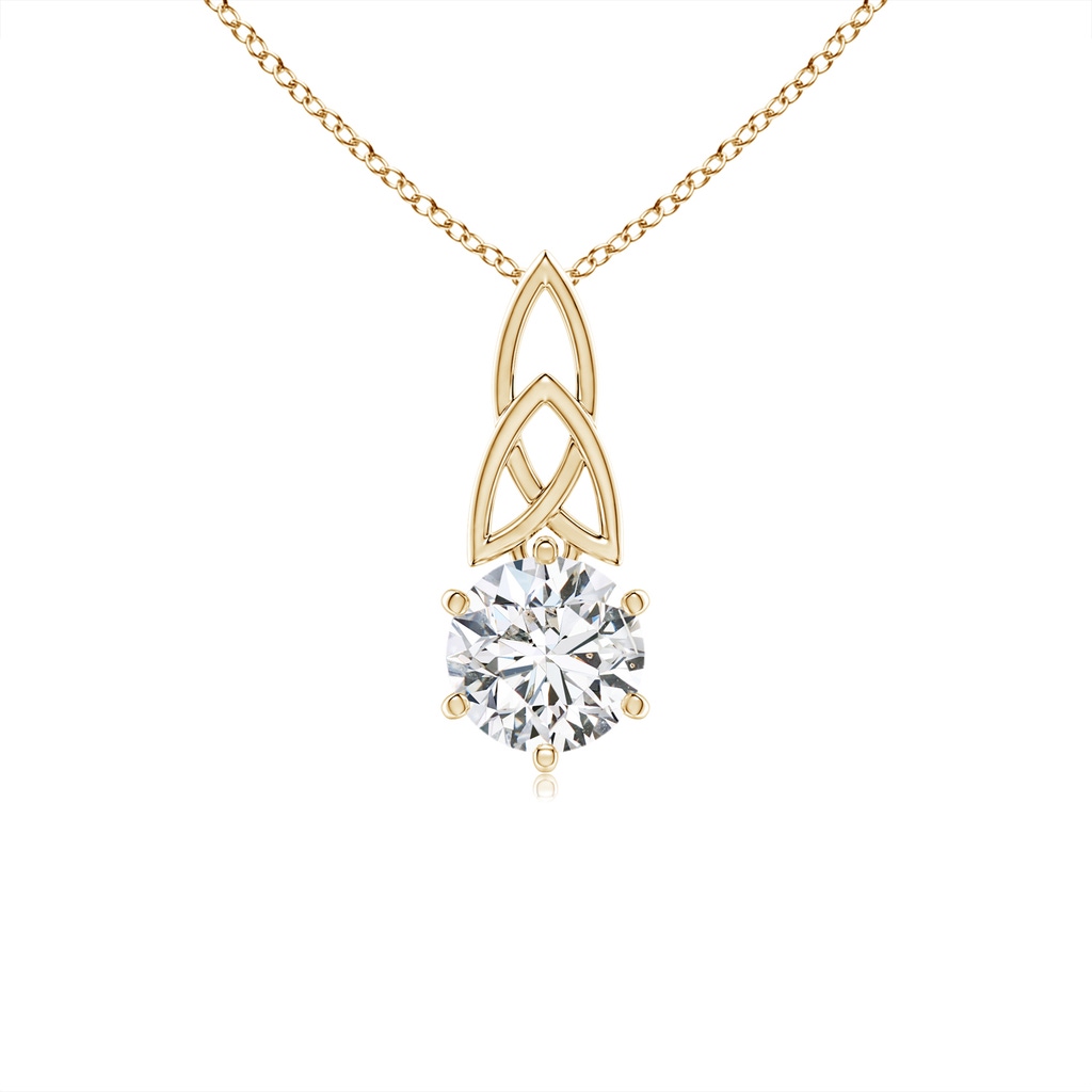 5.9mm HSI2 Solitaire Round Diamond Celtic Knot Pendant in Yellow Gold