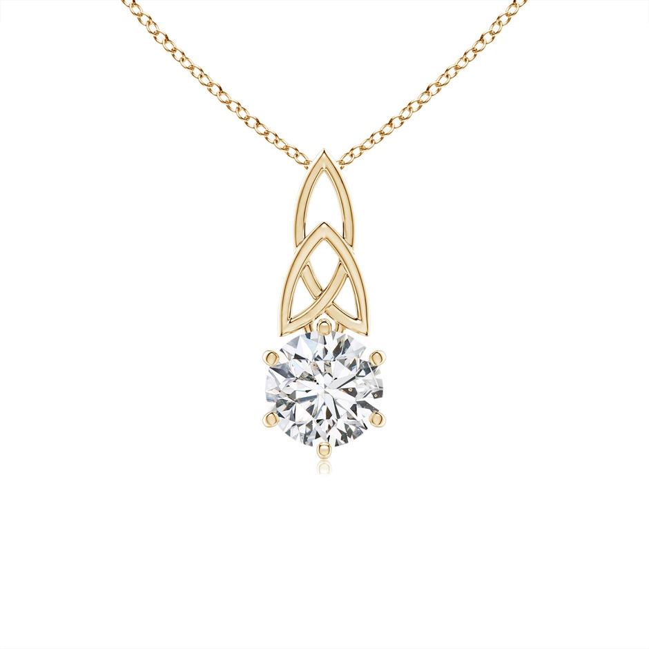 5.9mm HSI2 Solitaire Round Diamond Celtic Knot Pendant in Yellow Gold 