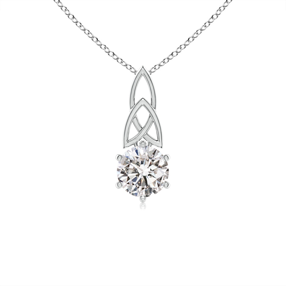 5.9mm IJI1I2 Solitaire Round Diamond Celtic Knot Pendant in White Gold 