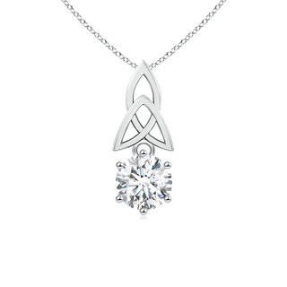 6.5mm GVS2 Solitaire Round Diamond Celtic Knot Pendant in 9K White Gold