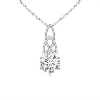 6.5mm GVS2 Solitaire Round Diamond Celtic Knot Pendant in White Gold