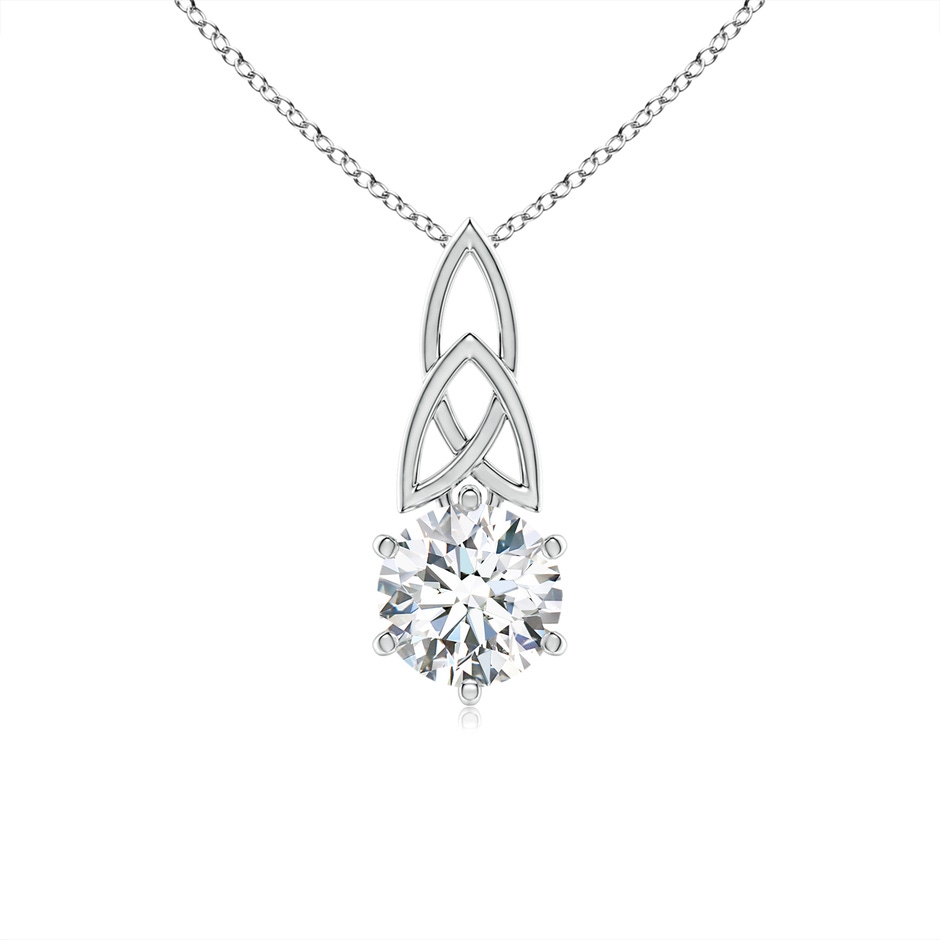 6.5mm GVS2 Solitaire Round Diamond Celtic Knot Pendant in White Gold 