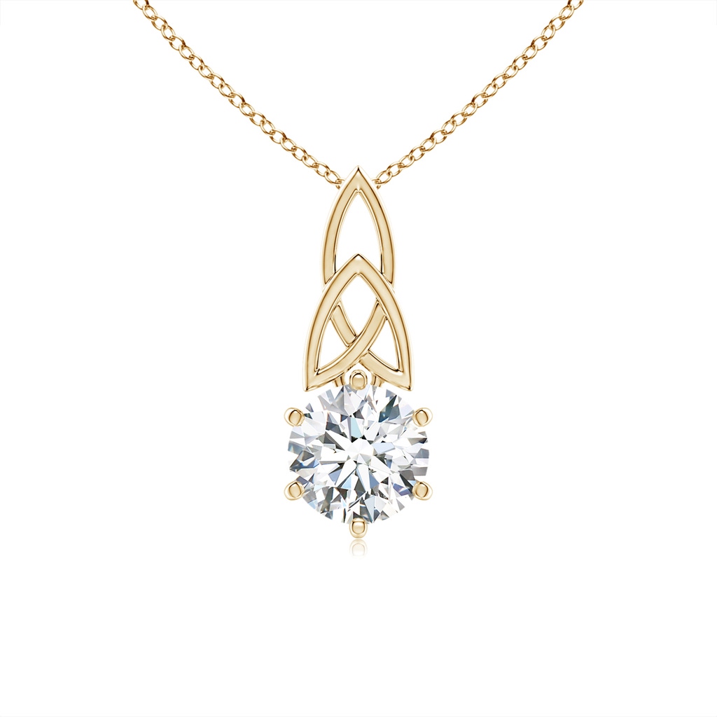 6.5mm GVS2 Solitaire Round Diamond Celtic Knot Pendant in Yellow Gold