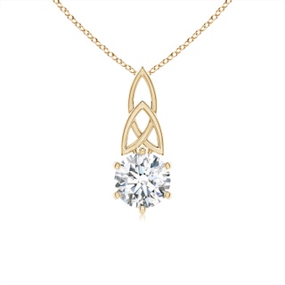 6.5mm GVS2 Solitaire Round Diamond Celtic Knot Pendant in Yellow Gold