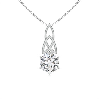 6.5mm HSI2 Solitaire Round Diamond Celtic Knot Pendant in White Gold