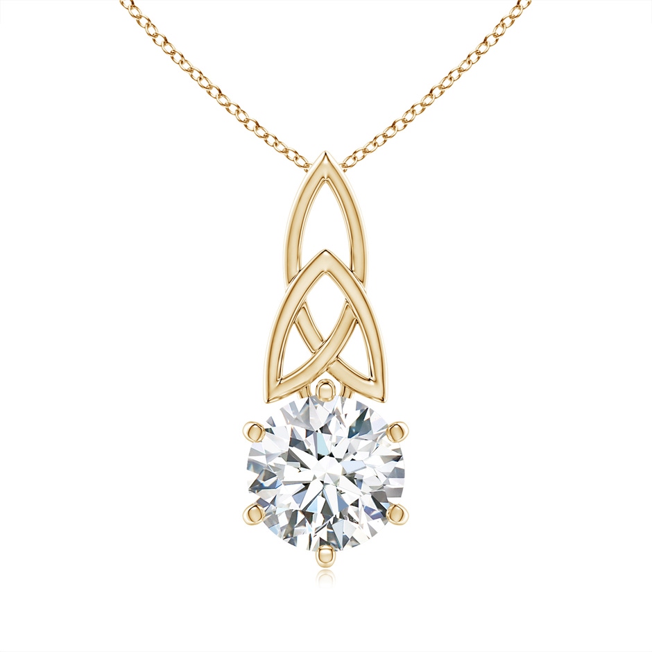 8mm GVS2 Solitaire Round Diamond Celtic Knot Pendant in Yellow Gold 