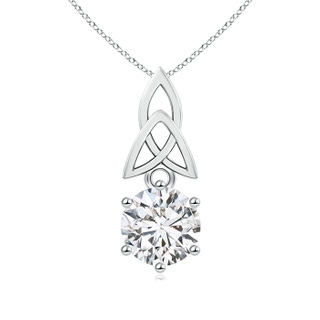 8mm HSI2 Solitaire Round Diamond Celtic Knot Pendant in 9K White Gold