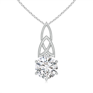 8mm HSI2 Solitaire Round Diamond Celtic Knot Pendant in White Gold