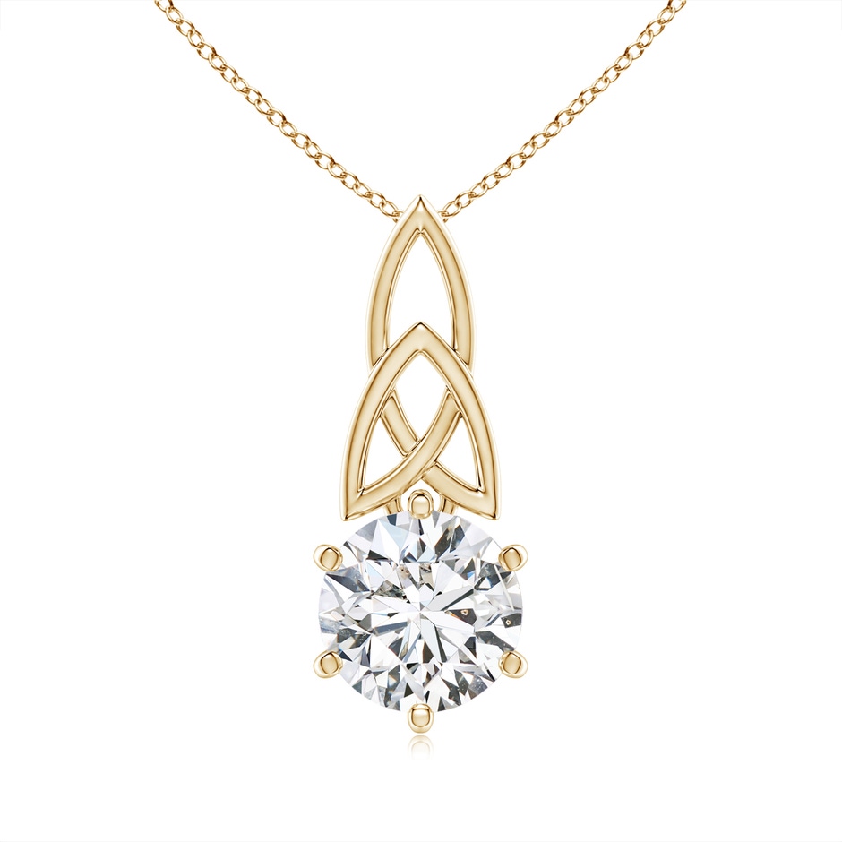 8mm HSI2 Solitaire Round Diamond Celtic Knot Pendant in Yellow Gold 
