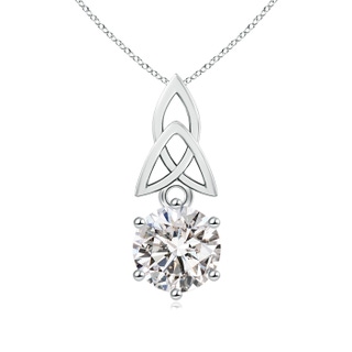 8mm IJI1I2 Solitaire Round Diamond Celtic Knot Pendant in 9K White Gold