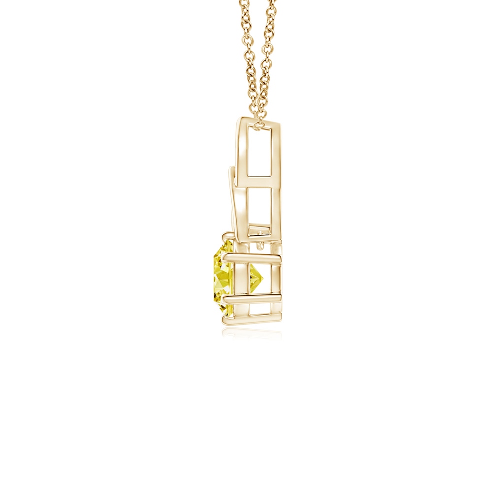 5.1mm AAAA Solitaire Round Fancy Intense Yellow Diamond Celtic Knot Pendant in Yellow Gold - side 199