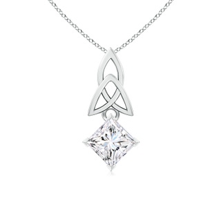 5.5mm GVS2 Princess-Cut Diamond Celtic Knot Pendant in 10K White Gold