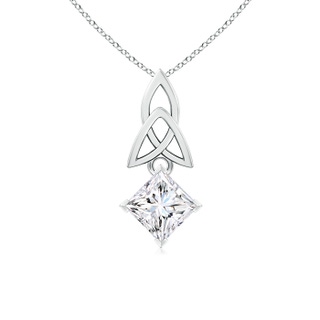 5.5mm GVS2 Princess-Cut Diamond Celtic Knot Pendant in White Gold