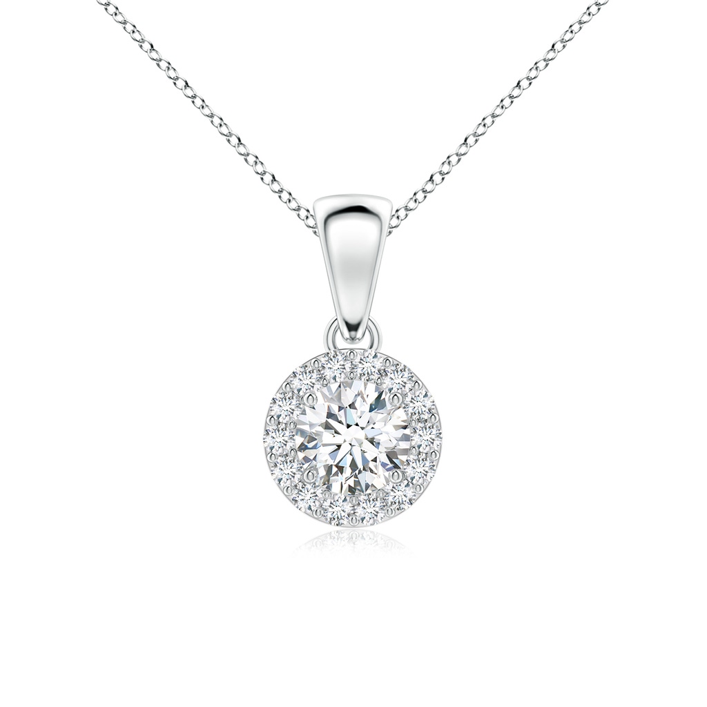 4.5mm GVS2 Round Diamond Halo Pendant in P950 Platinum