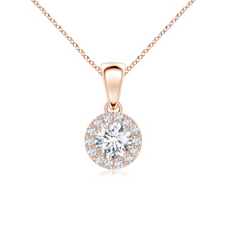 4.5mm GVS2 Round Diamond Halo Pendant in Rose Gold