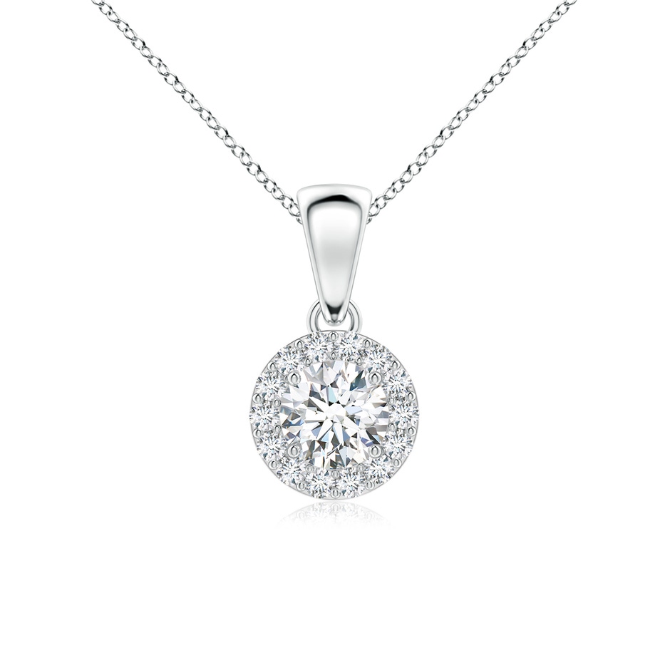 4.5mm GVS2 Round Diamond Halo Pendant in White Gold 