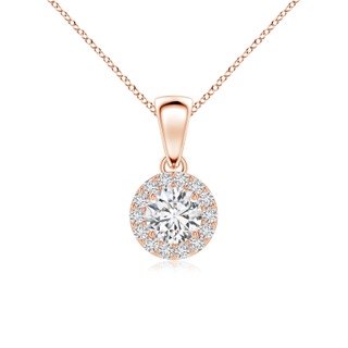 4.5mm HSI2 Round Diamond Halo Pendant in 9K Rose Gold