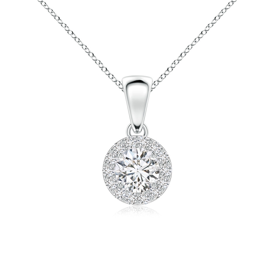 4.5mm HSI2 Round Diamond Halo Pendant in White Gold 