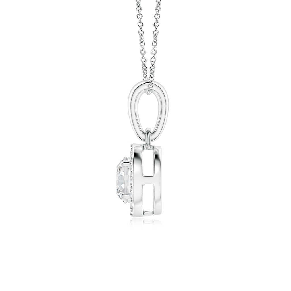 4.5mm HSI2 Round Diamond Halo Pendant in White Gold Side-1