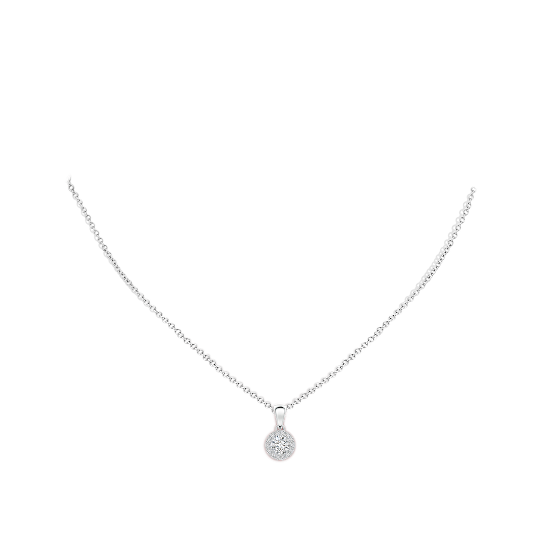 4.5mm HSI2 Round Diamond Halo Pendant in White Gold - body_neck