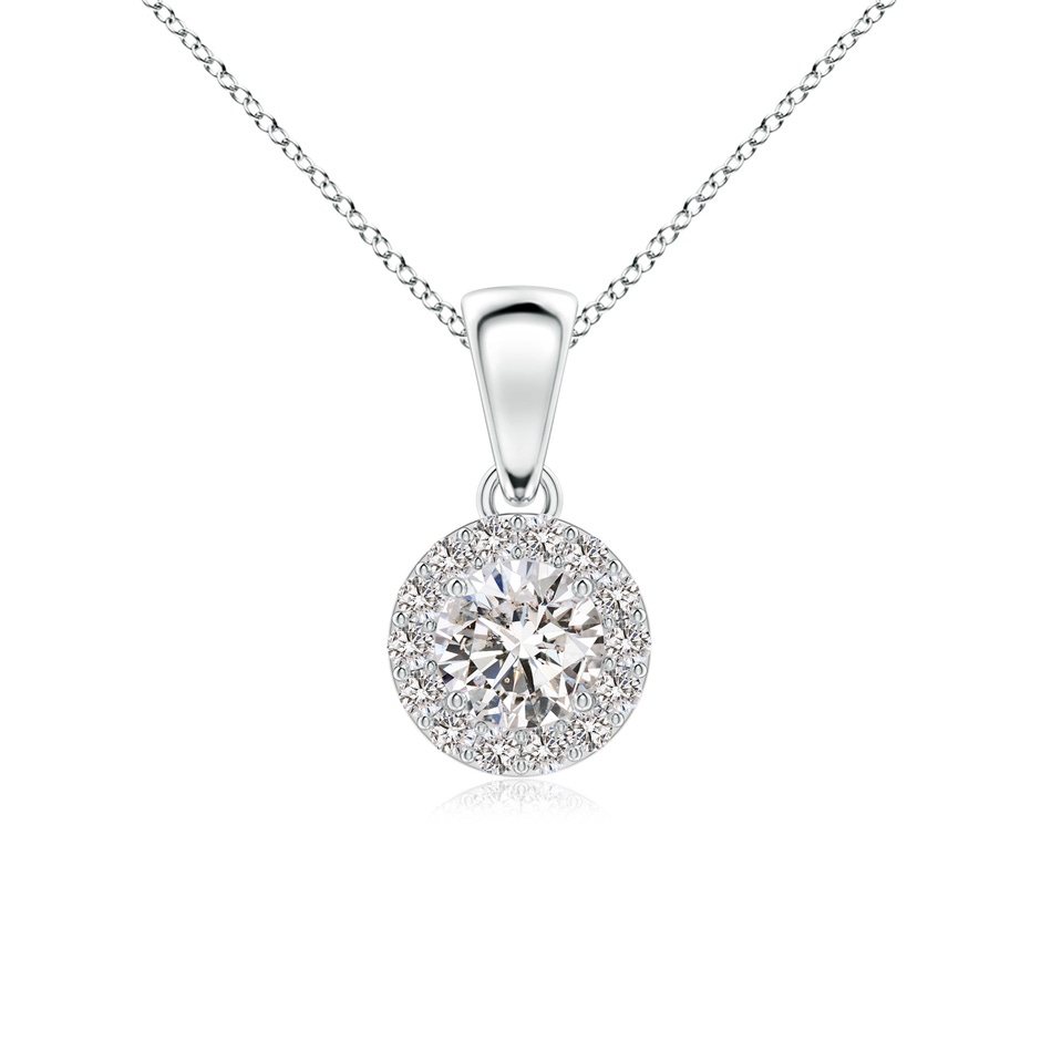 4.5mm IJI1I2 Round Diamond Halo Pendant in White Gold 