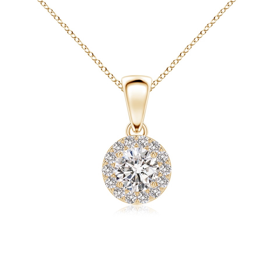 4.5mm IJI1I2 Round Diamond Halo Pendant in Yellow Gold 