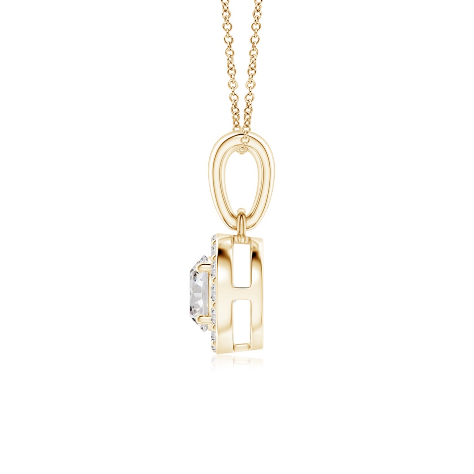 4.5mm IJI1I2 Round Diamond Halo Pendant in Yellow Gold side-1
