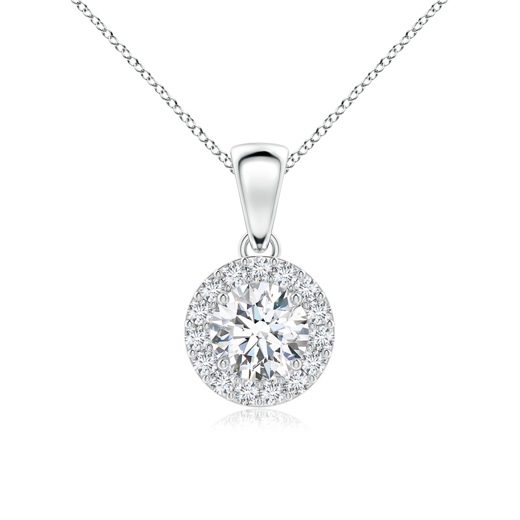 5.3mm GVS2 Round Diamond Halo Pendant in P950 Platinum