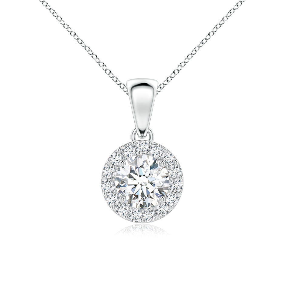 5.3mm GVS2 Round Diamond Halo Pendant in P950 Platinum 
