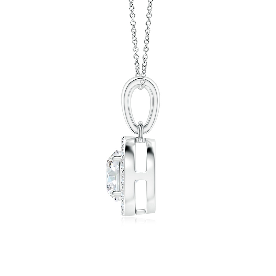 5.3mm GVS2 Round Diamond Halo Pendant in P950 Platinum side-1