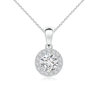 5.3mm HSI2 Round Diamond Halo Pendant in White Gold