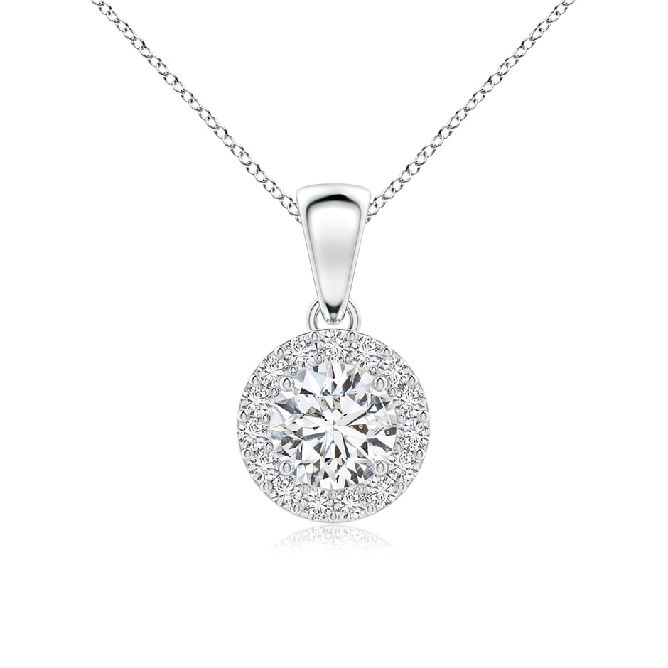5.3mm HSI2 Round Diamond Halo Pendant in White Gold 