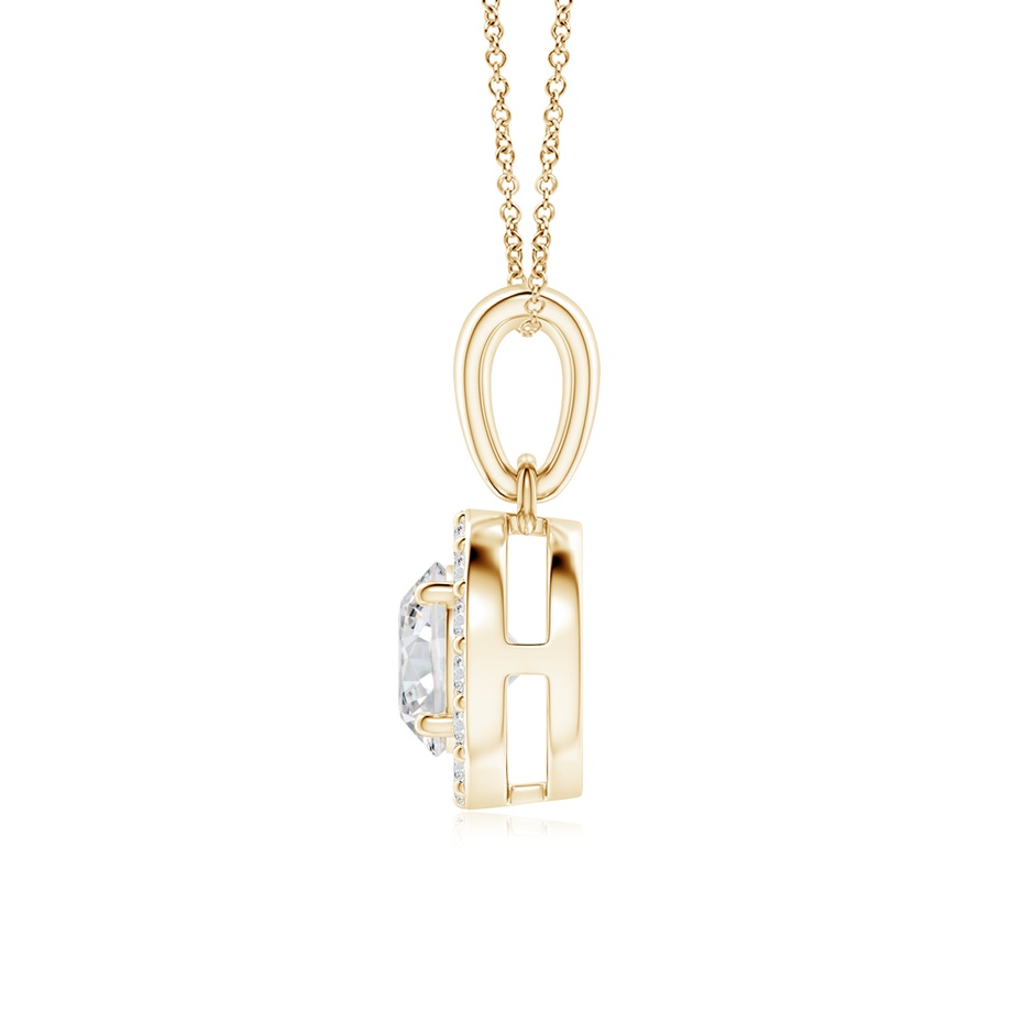 5.3mm HSI2 Round Diamond Halo Pendant in Yellow Gold side-1