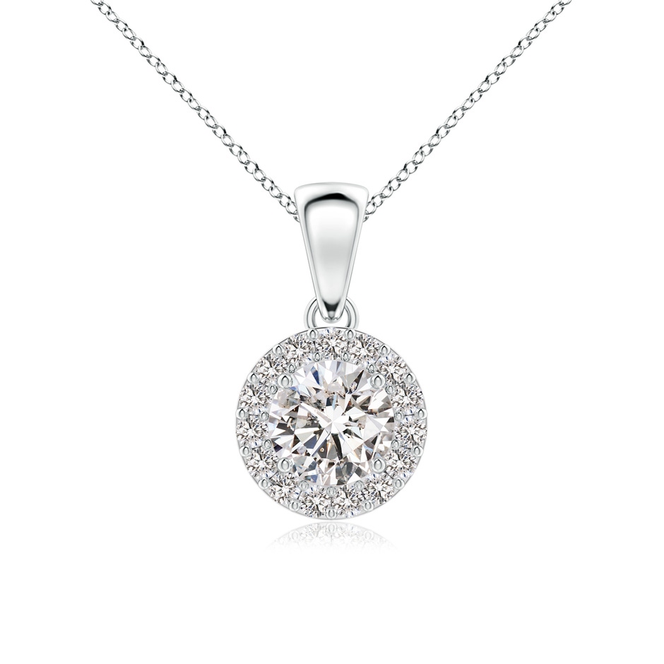 5.3mm IJI1I2 Round Diamond Halo Pendant in White Gold 