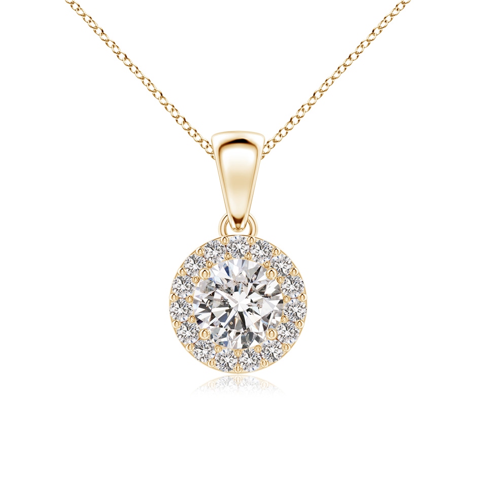 5.3mm IJI1I2 Round Diamond Halo Pendant in Yellow Gold 