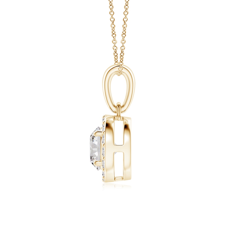 5.3mm IJI1I2 Round Diamond Halo Pendant in Yellow Gold side-1