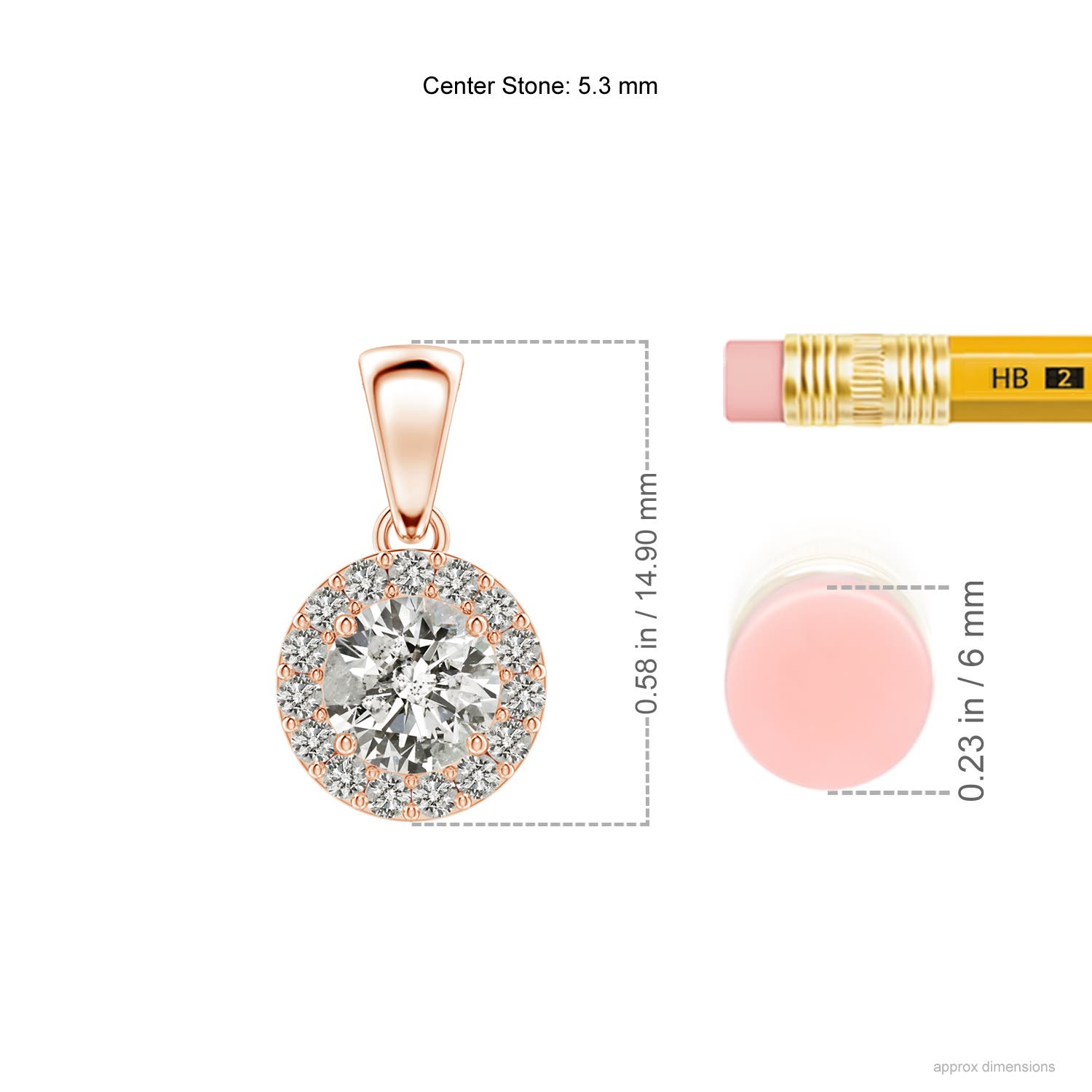 K, I3 / 0.76 CT / 14 KT Rose Gold