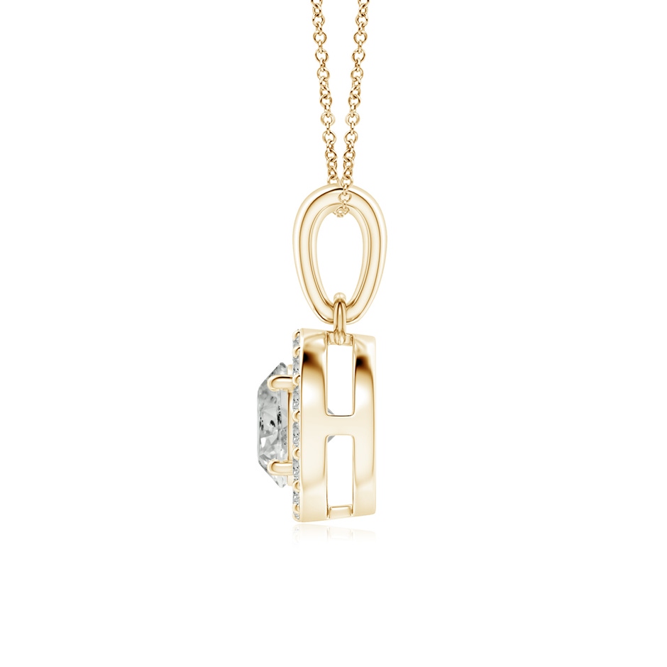 5.3mm KI3 Round Diamond Halo Pendant in Yellow Gold side-1