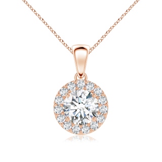 6mm GVS2 Round Diamond Halo Pendant in 9K Rose Gold