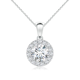 6mm GVS2 Round Diamond Halo Pendant in P950 Platinum