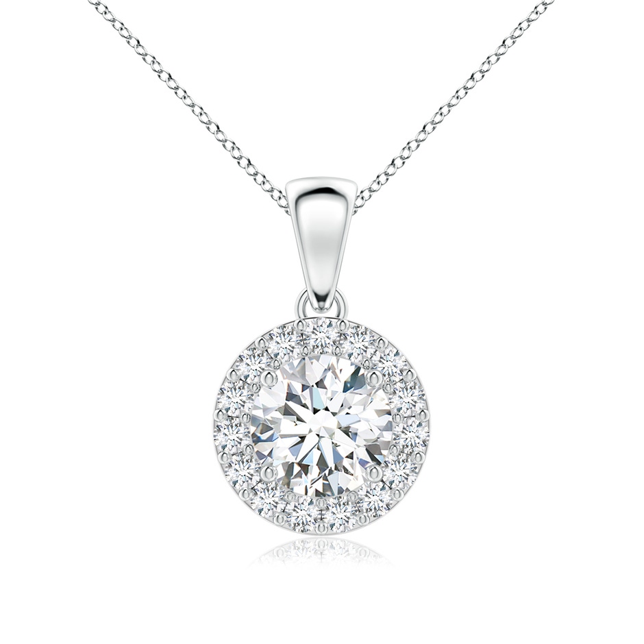 6mm GVS2 Round Diamond Halo Pendant in P950 Platinum 